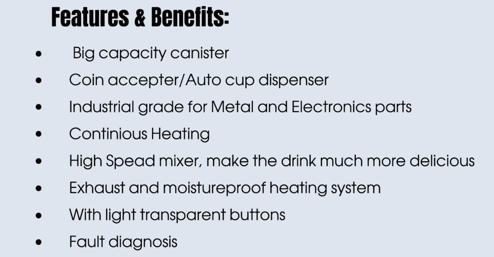 instant coffee machine features